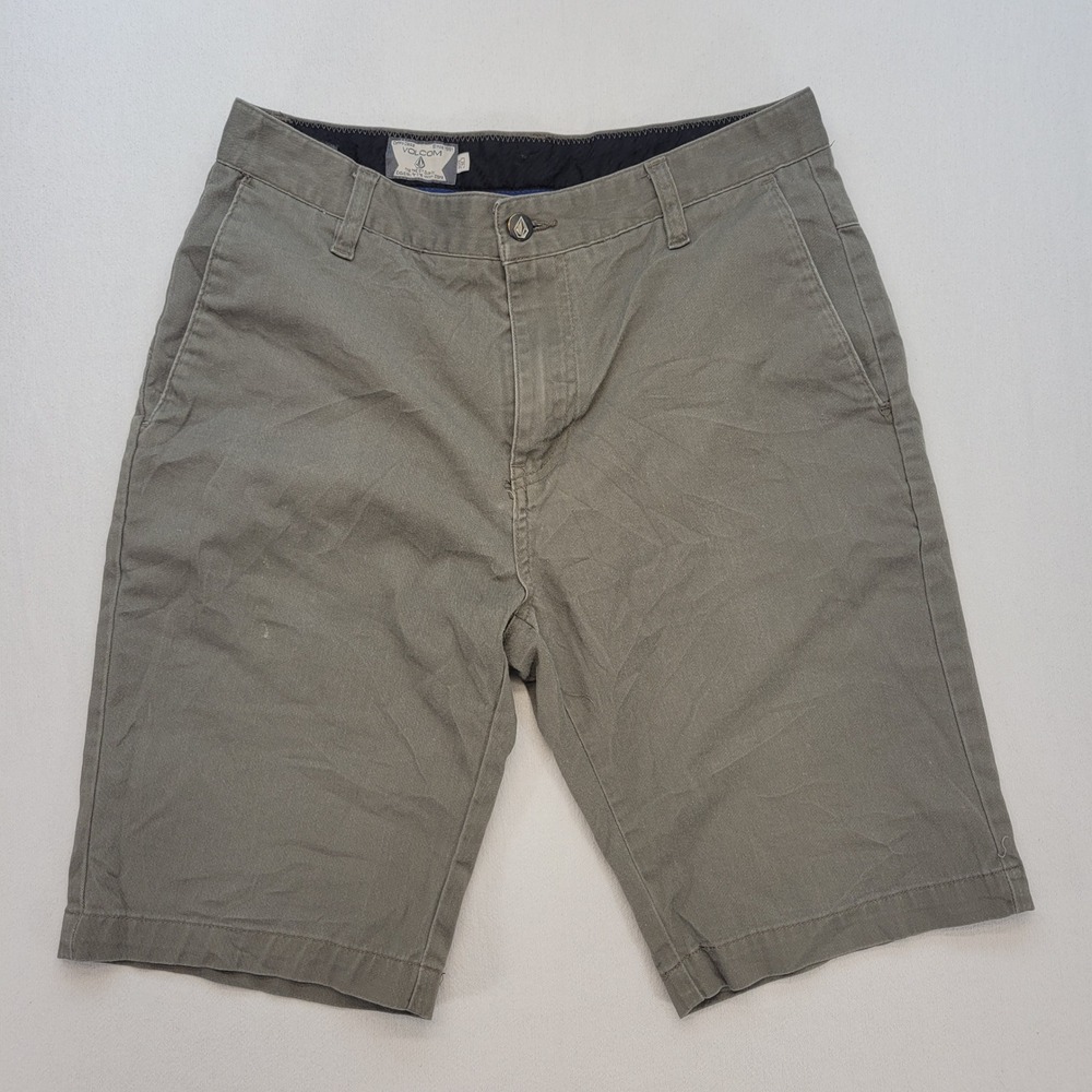 Volcom Chino Shorts Mens 30 Green Modern Stretch 11" A09117V3